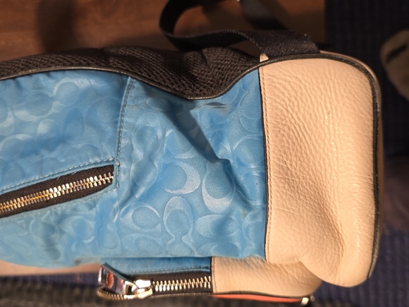 Coach. Signature Nylon Backpack in vibrant Blue and Pink. GUC. - Picture 8 of 14